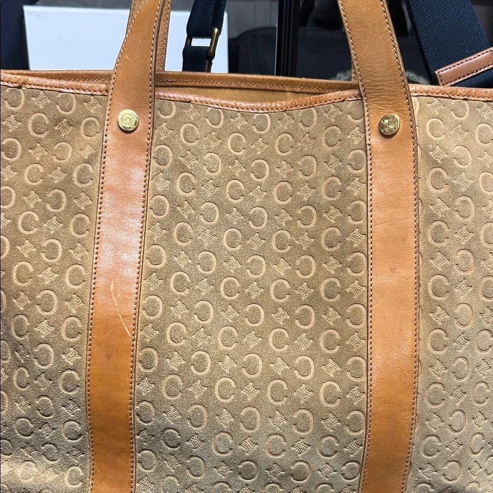 ❤️Sold❤️Celine Macadam suede leather embossed Tote Bag - Picture 2 of 8